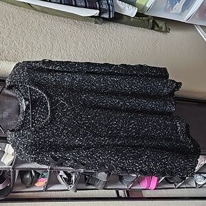 ROCK & REPUBLIC Sweater Womans XXL Long Laced Sleeves Cut Out Pullover Black